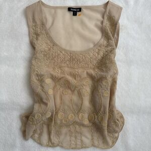 y2k sheer beaded tank top